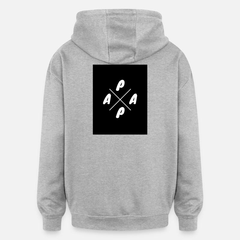 Impression du logo A-P Cross - Sweat à capuche oversize unisexe - gris chiné