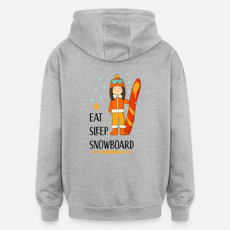 snowboard - Sweat à capuche oversize unisexe - gris chiné