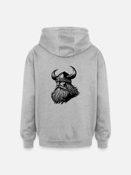 Viking Warrior Odin - Oversized Unisex Hoodie - heather grey