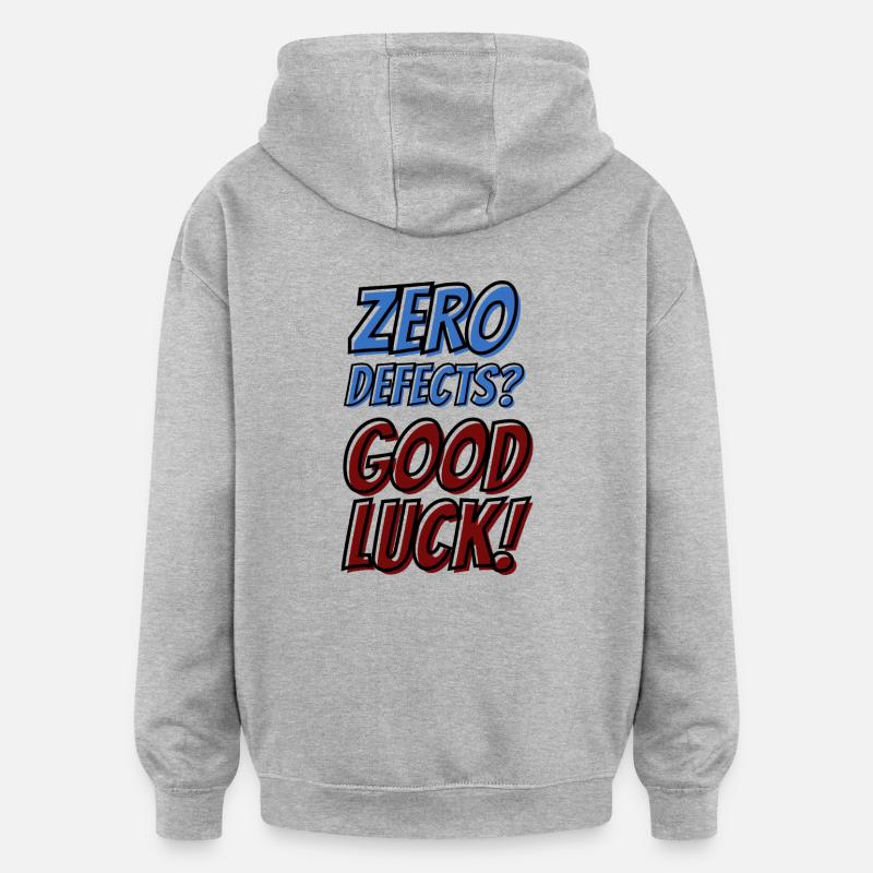 Zéro défaut Bonne chance - Sweat à capuche oversize unisexe - gris chiné