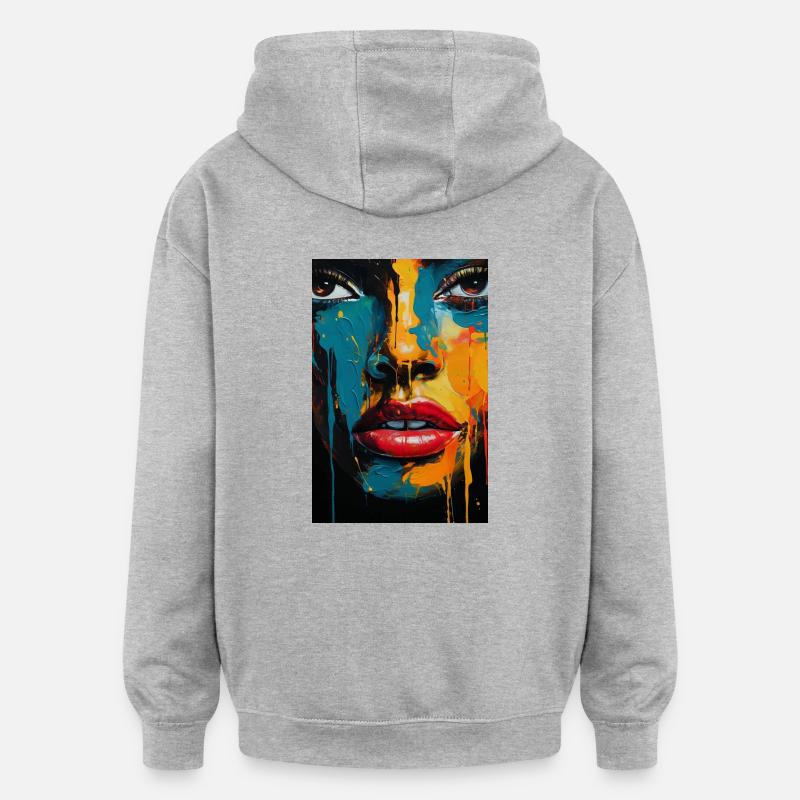 L’Art de l’Humanité - Sweat à capuche oversize unisexe - gris chiné