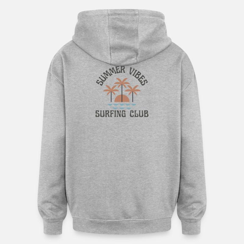 TreadZ Summer Vibes - Sweat à capuche oversize unisexe - gris chiné