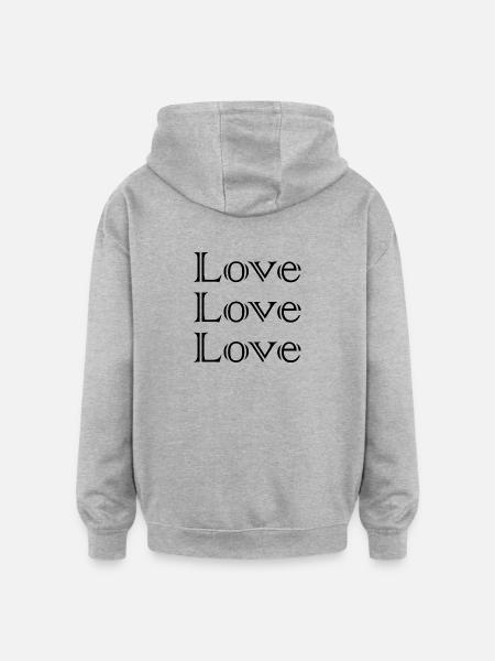 JUST MARRIED,VIVE LES MARIES,EVJF,SAINT VALENTIN - Sweat à capuche oversize unisexe - gris chiné