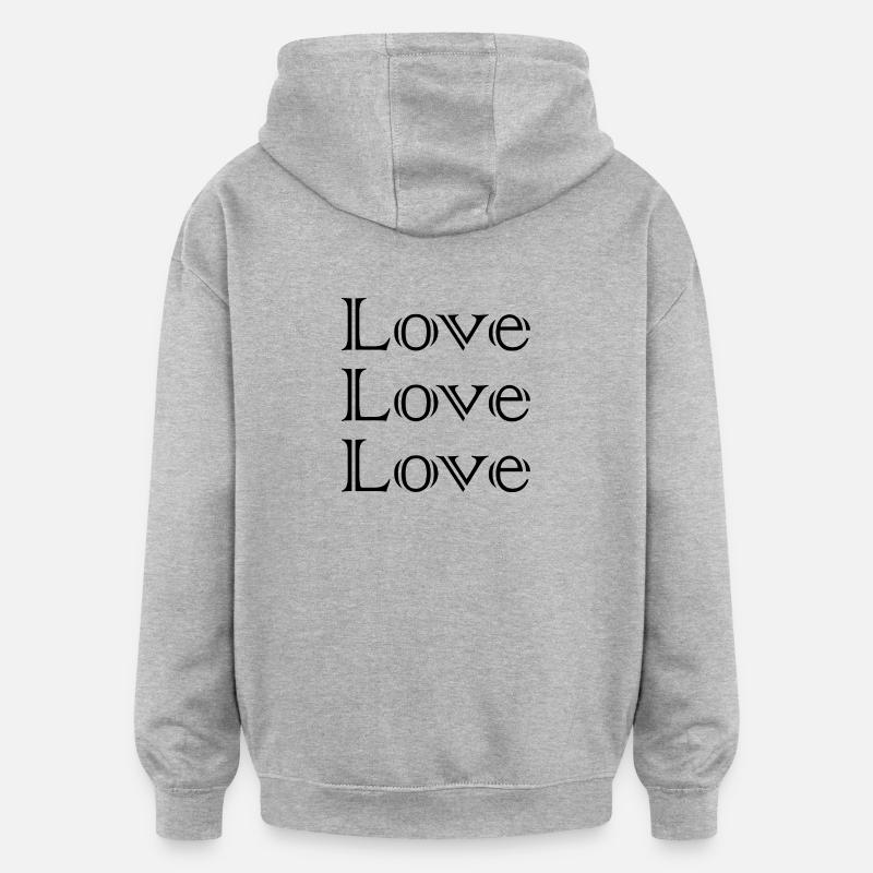 JUST MARRIED,VIVE LES MARIES,EVJF,SAINT VALENTIN - Sweat à capuche oversize unisexe - gris chiné