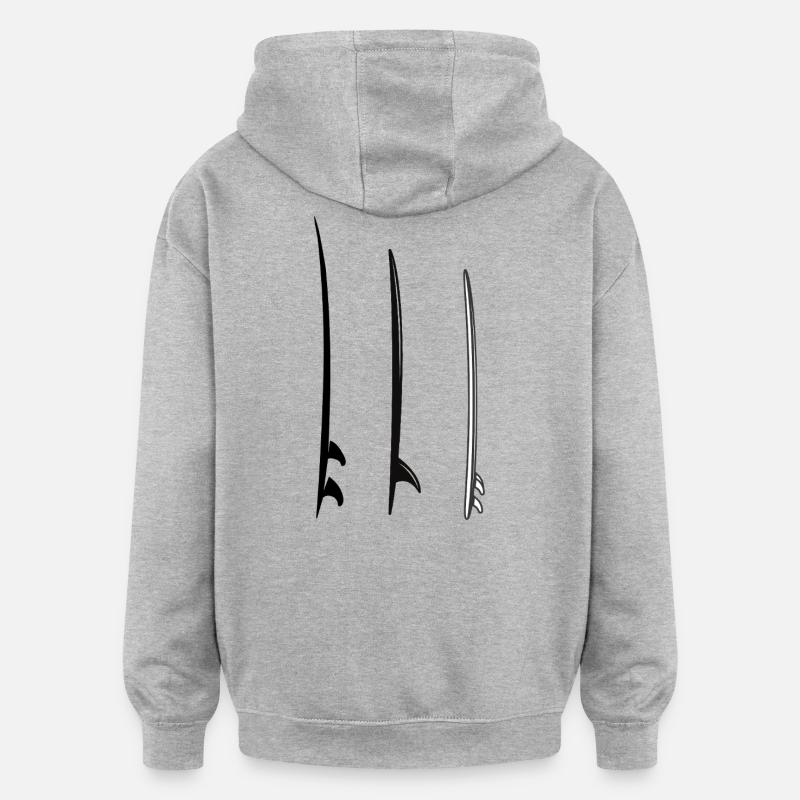 Planches - Sweat à capuche oversize unisexe - gris chiné