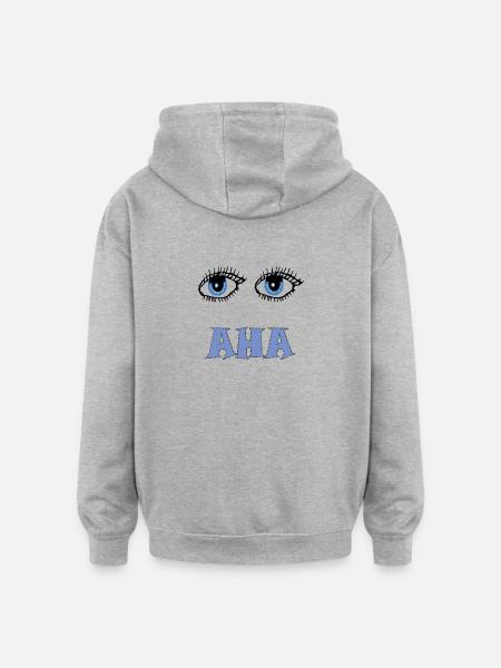 Aha eyes - Oversized Unisex Hoodie - heather grey