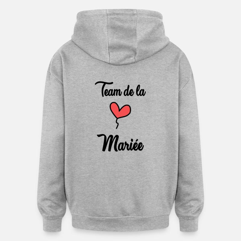 TEAM DE LA MARIEE - Sweat à capuche oversize unisexe - gris chiné