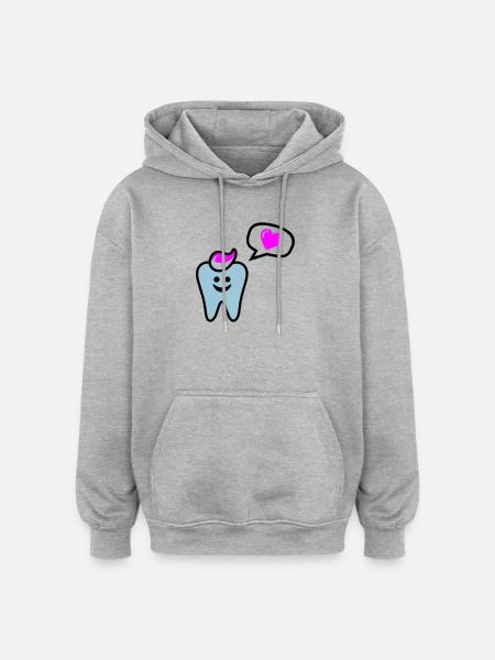 zahn punk zahnarzt dentist - Oversized Unisex Hoodie - heather grey