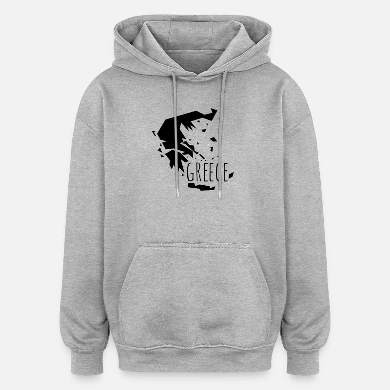 greece - Sweat à capuche oversize unisexe - gris chiné