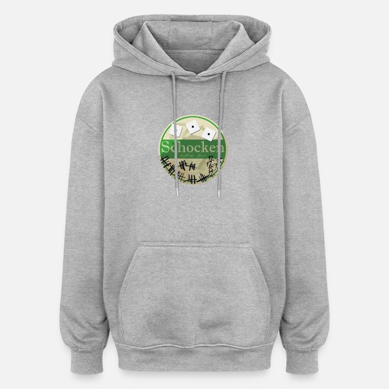Schocken Bierdeckel - Oversized Unisex Hoodie - Grau meliert