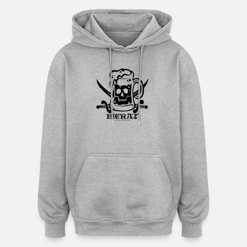 Bierat - black - Sweat à capuche oversize unisexe - gris chiné
