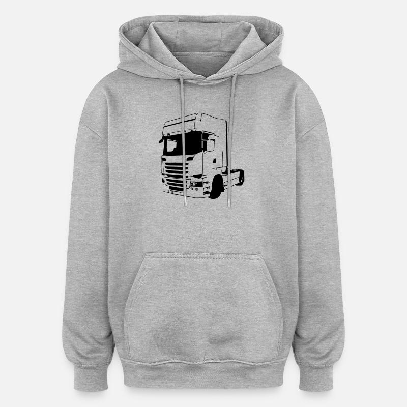  Vabis V8 - Sweat à capuche oversize unisexe - gris chiné