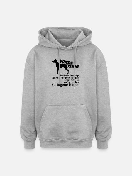 Hundefreund Hund Tier Spruch Geschenk - Oversized Unisex Hoodie - Grau meliert