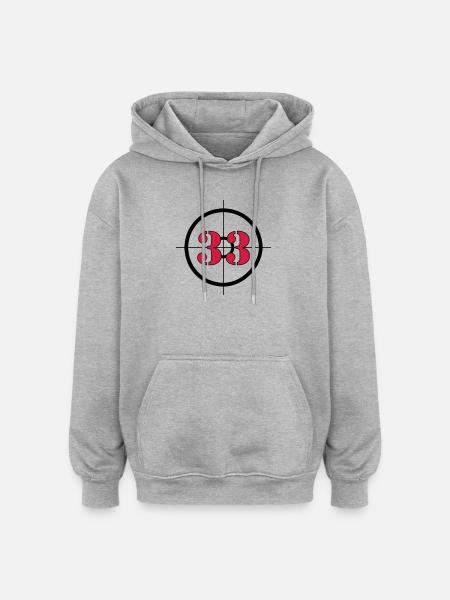 Représente : 33 (V) - Sweat à capuche oversize unisexe - gris chiné