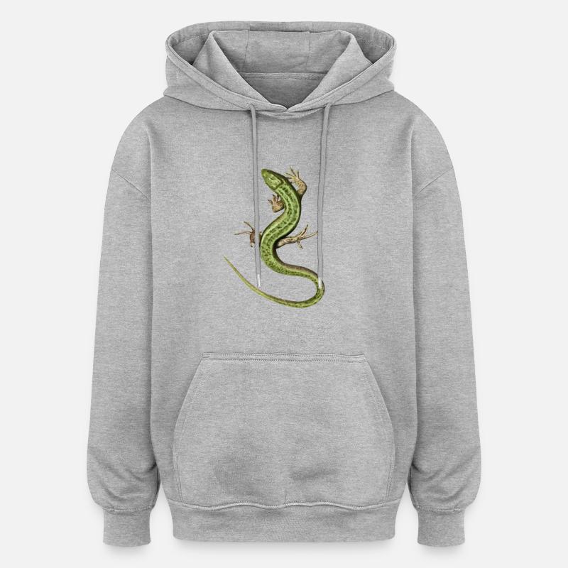 Lizard - Sweat à capuche oversize unisexe - gris chiné