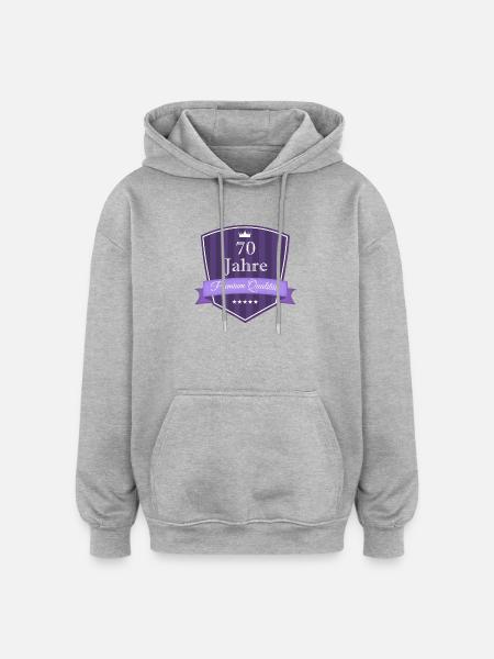 Premium 70 lila - Oversized Unisex Hoodie - Grau meliert