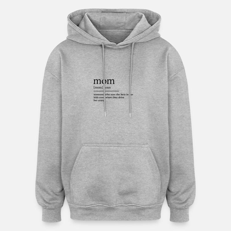 mère - Sweat à capuche oversize unisexe - gris chiné