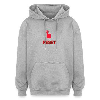 Restart button - Oversized Unisex Hoodie - heather grey - Front - Noah (186cm)