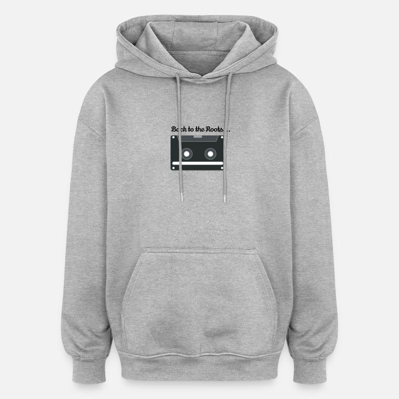 Cassette Face Retro - Sweat à capuche oversize unisexe - gris chiné