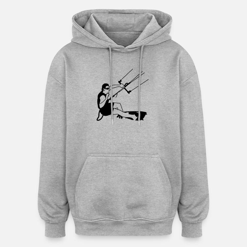 kitesurfer - Sweat à capuche oversize unisexe - gris chiné