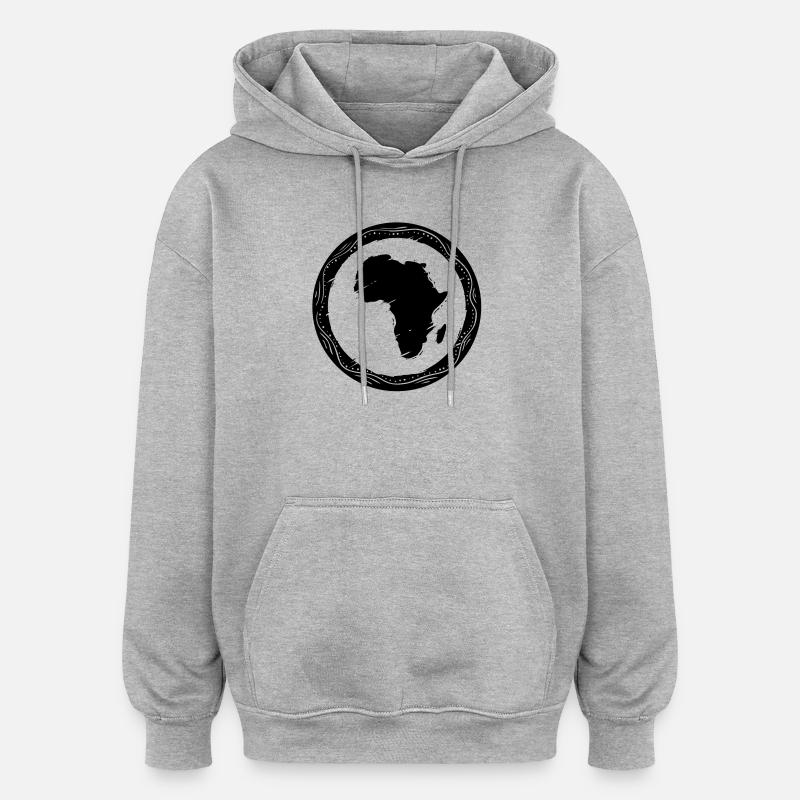 Afrique - Sweat à capuche oversize unisexe - gris chiné