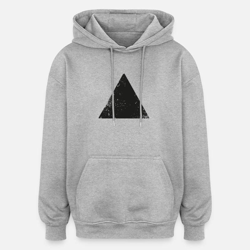 hippie triangle symbole de forme - Sweat à capuche oversize unisexe - gris chiné