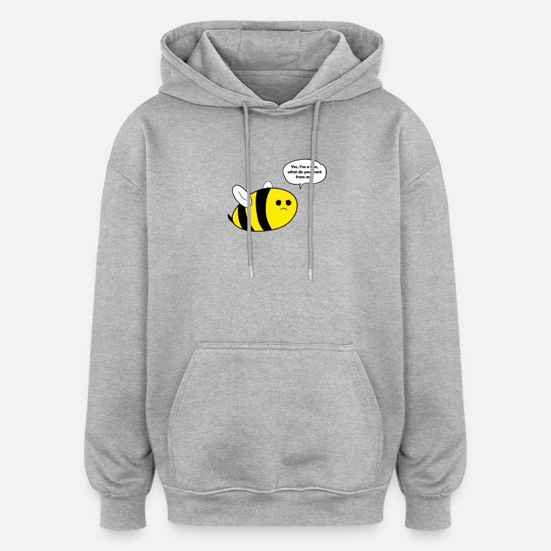 Épais cadeau d'abeille - Sweat à capuche oversize unisexe - gris chiné