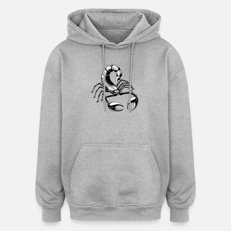 Skorpion - silber - grau - Oversized Unisex Hoodie - Grau meliert