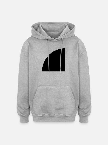 Viertelkreis - Oversized Unisex Hoodie - Grau meliert