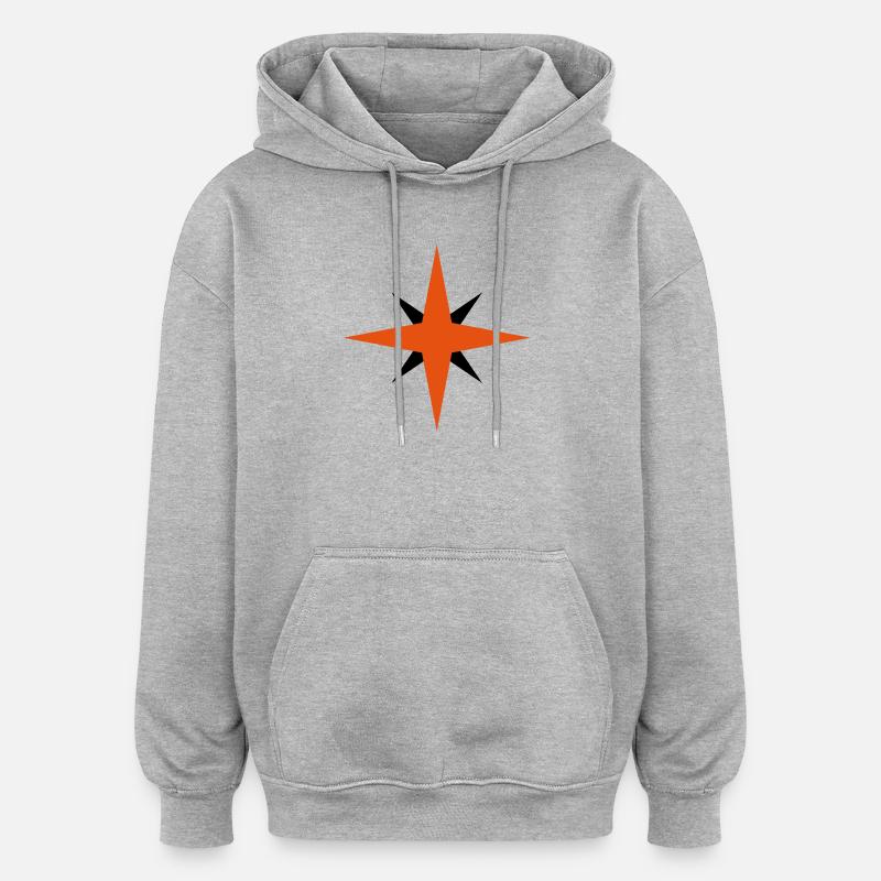 Étoile en étoile - Sweat à capuche oversize unisexe - gris chiné