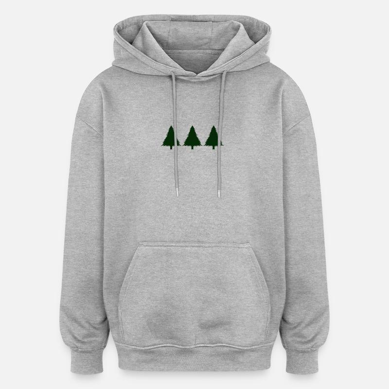 arbre de Noël - Sweat à capuche oversize unisexe - gris chiné