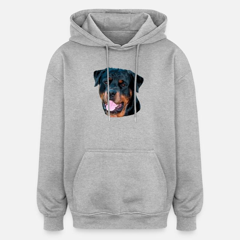 Rotti - Sweat à capuche oversize unisexe - gris chiné