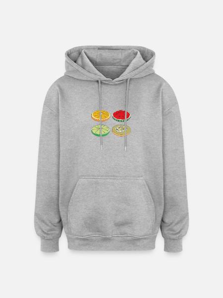 Fruits Slices Summer Delicious Fun Gift - Oversized Unisex Hoodie - heather grey