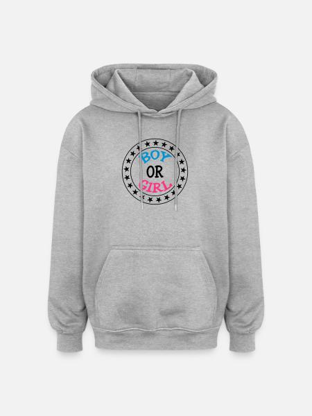 Boy or Girl - Oversized Unisex Hoodie - heather grey