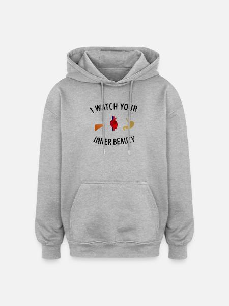 Aerzte Innere Schönheit Medizin Chirurg Geschenk - Oversized Unisex Hoodie - Grau meliert