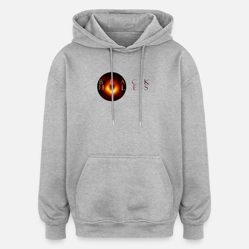 trous noirs - Sweat à capuche oversize unisexe - gris chiné