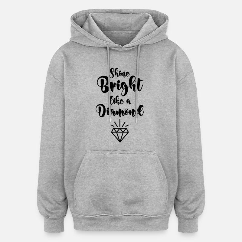 Brille comme un diamant - Sweat à capuche oversize unisexe - gris chiné