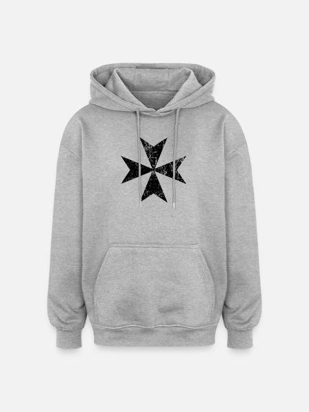 Maltese cross Maltese cross malteser Kreuz - Oversized Unisex Hoodie - heather grey