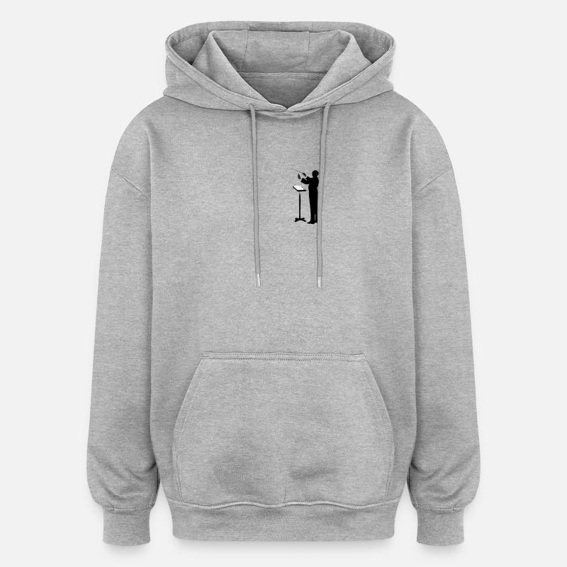 Dirigent - Oversized Unisex Hoodie - Grau meliert