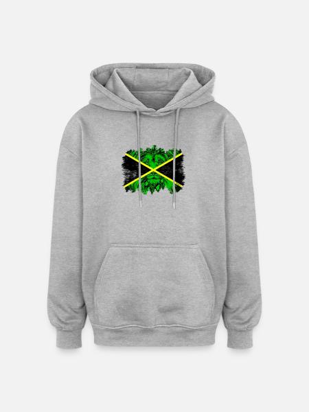 Neon Jamaica Jungle Flag - Oversized Unisex Hoodie - heather grey