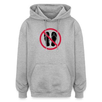 keine flip flops verboten schild zone gebiet clipa - Oversized Unisex Hoodie - Grau meliert - Vorne - Noah (186cm)