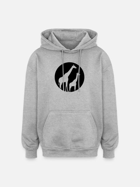 Giraffe - Oversized Unisex Hoodie - Grau meliert