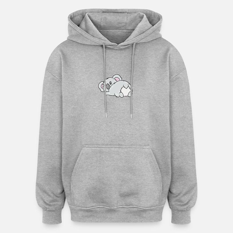 Koala Endormi Héros Câlin - Sweat à capuche oversize unisexe - gris chiné