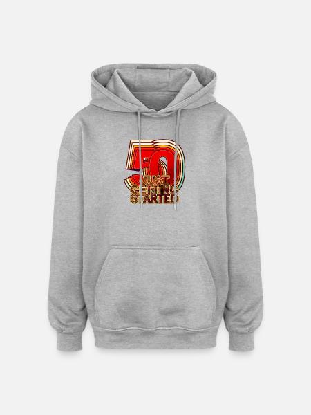 50th birthday - Oversized Unisex Hoodie - heather grey