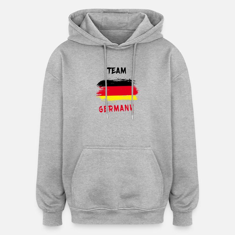 Equipe Allemagne / Drapeau - Sweat à capuche oversize unisexe - gris chiné