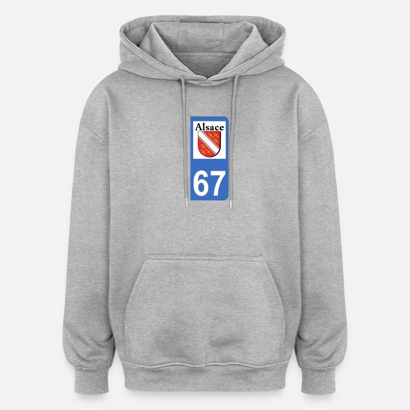 alsace - Sweat à capuche oversize unisexe - gris chiné