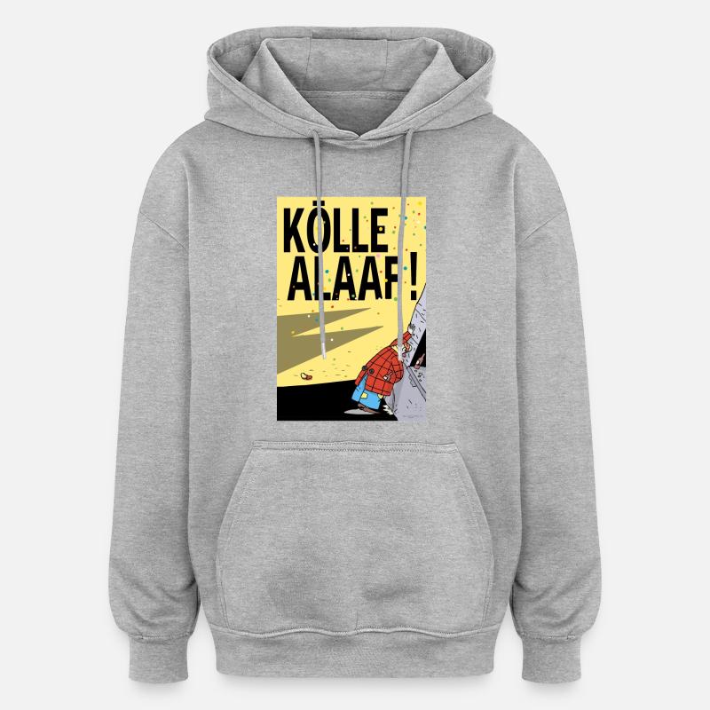 Köln Karneval Alaaf Cartoon - Oversized Unisex Hoodie - Grau meliert