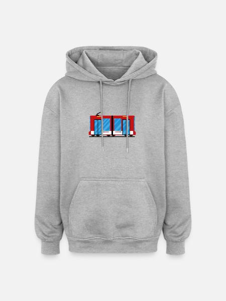 Tram tram train - Oversized Unisex Hoodie - heather grey