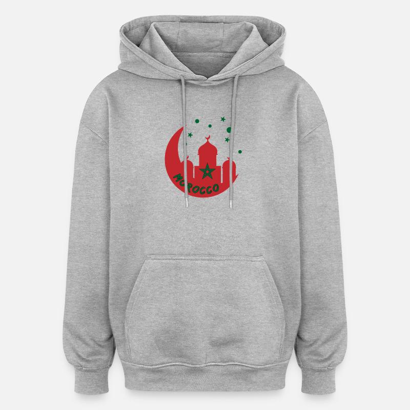 Morocco mosque design - Oversized Unisex Hoodie - heather grey