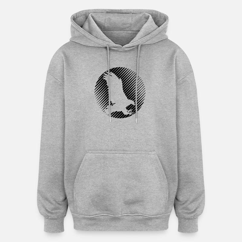 HAWK 0,1 - Sweat à capuche oversize unisexe - gris chiné